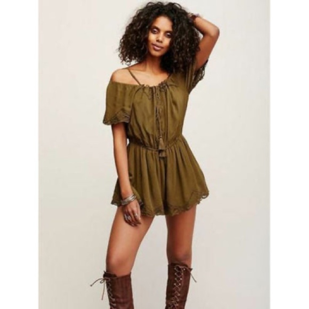 Free People Green Romper